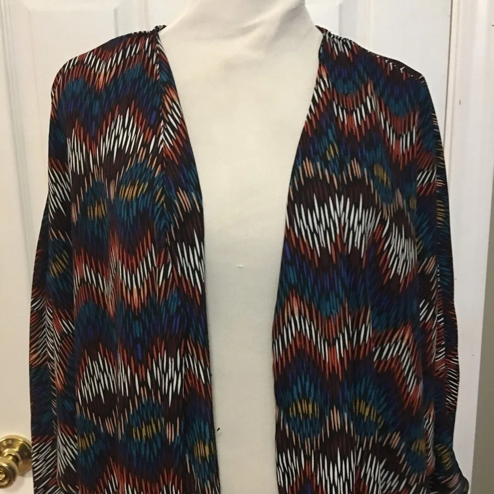 Women’s Russell Kemp plus size kimono beach wrap 1X Fringed hem. Dolman sleeves